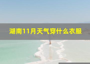 湖南11月天气穿什么衣服