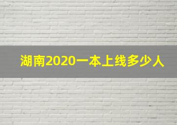 湖南2020一本上线多少人