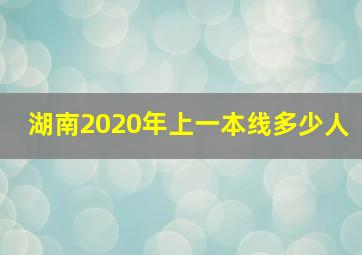 湖南2020年上一本线多少人