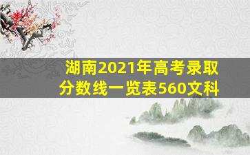 湖南2021年高考录取分数线一览表560文科