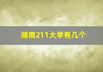 湖南211大学有几个