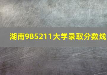 湖南985211大学录取分数线