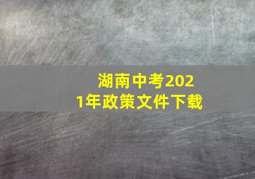 湖南中考2021年政策文件下载