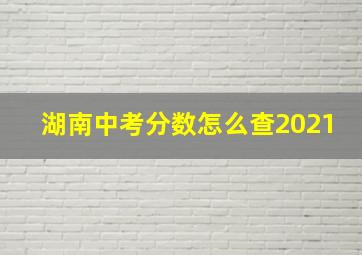 湖南中考分数怎么查2021