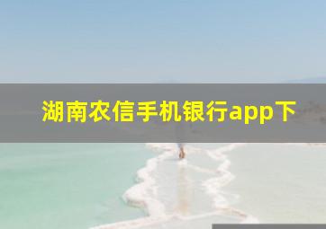 湖南农信手机银行app下