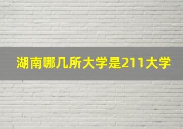 湖南哪几所大学是211大学