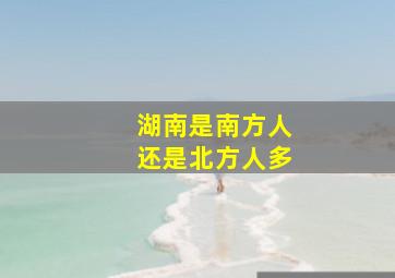 湖南是南方人还是北方人多