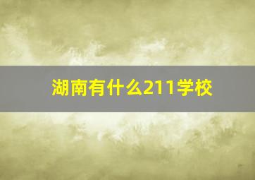 湖南有什么211学校