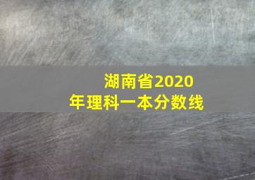 湖南省2020年理科一本分数线