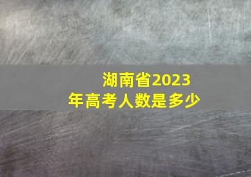 湖南省2023年高考人数是多少