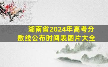 湖南省2024年高考分数线公布时间表图片大全