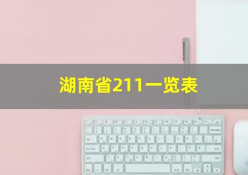 湖南省211一览表