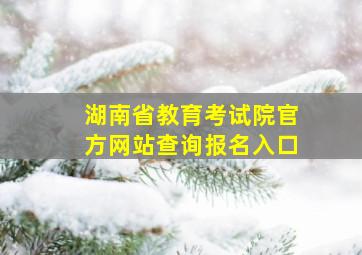 湖南省教育考试院官方网站查询报名入口