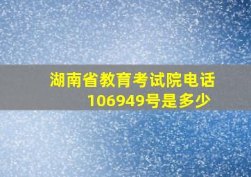 湖南省教育考试院电话106949号是多少