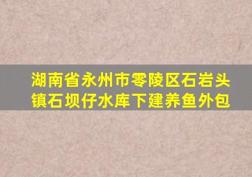 湖南省永州市零陵区石岩头镇石坝仔水库下建养鱼外包