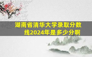 湖南省清华大学录取分数线2024年是多少分啊