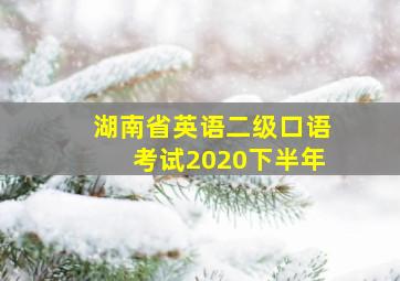 湖南省英语二级口语考试2020下半年