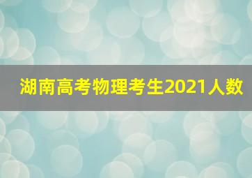 湖南高考物理考生2021人数