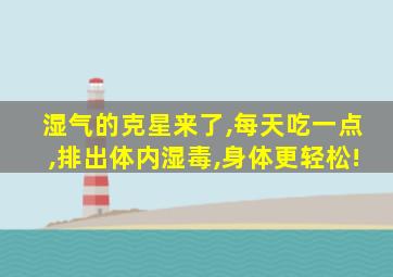 湿气的克星来了,每天吃一点,排出体内湿毒,身体更轻松!