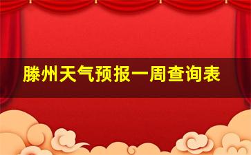 滕州天气预报一周查询表