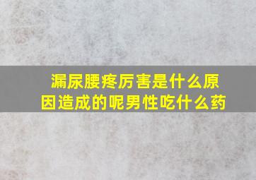 漏尿腰疼厉害是什么原因造成的呢男性吃什么药