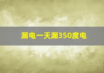 漏电一天漏350度电