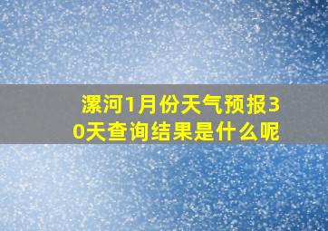 漯河1月份天气预报30天查询结果是什么呢