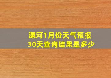 漯河1月份天气预报30天查询结果是多少