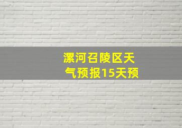 漯河召陵区天气预报15天预