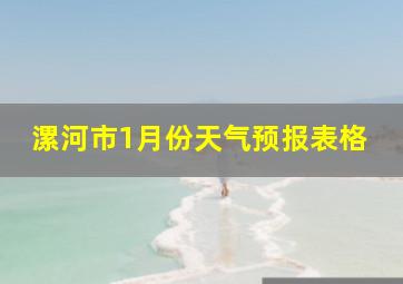 漯河市1月份天气预报表格