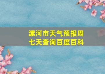 漯河市天气预报周七天查询百度百科