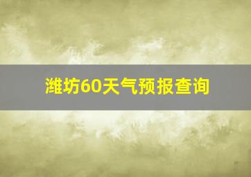 潍坊60天气预报查询