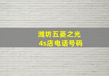 潍坊五菱之光4s店电话号码