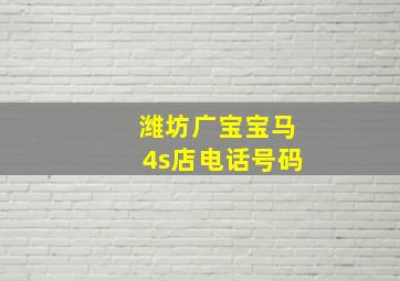 潍坊广宝宝马4s店电话号码