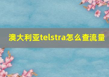 澳大利亚telstra怎么查流量