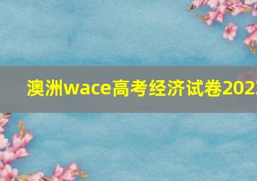 澳洲wace高考经济试卷2023