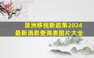 澳洲移民新政策2024最新消息查询表图片大全