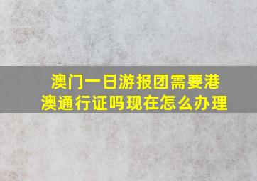 澳门一日游报团需要港澳通行证吗现在怎么办理