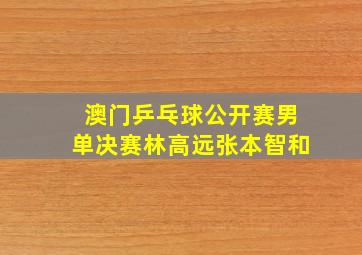 澳门乒乓球公开赛男单决赛林高远张本智和