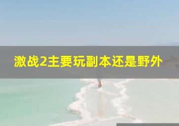 激战2主要玩副本还是野外