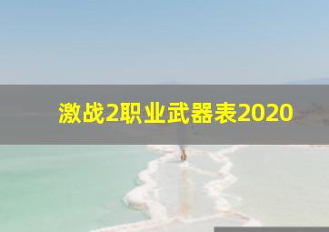 激战2职业武器表2020