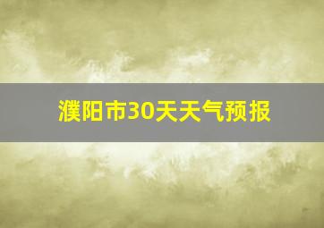 濮阳市30天天气预报