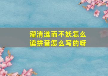 濯清涟而不妖怎么读拼音怎么写的呀