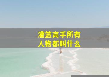 灌篮高手所有人物都叫什么