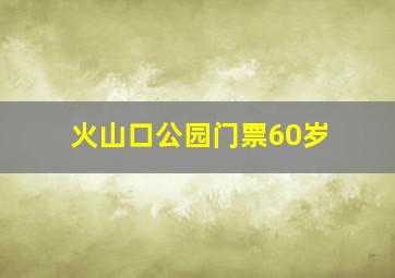 火山口公园门票60岁