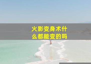 火影变身术什么都能变的吗