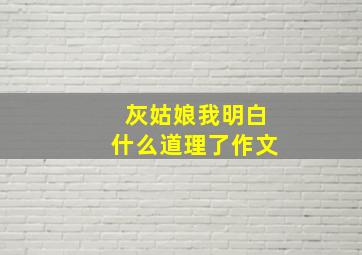 灰姑娘我明白什么道理了作文