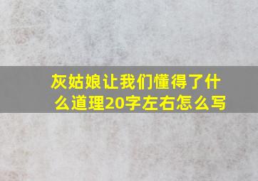 灰姑娘让我们懂得了什么道理20字左右怎么写