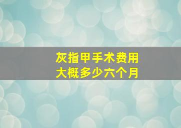 灰指甲手术费用大概多少六个月