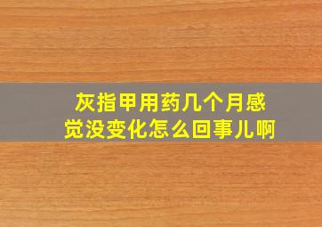 灰指甲用药几个月感觉没变化怎么回事儿啊